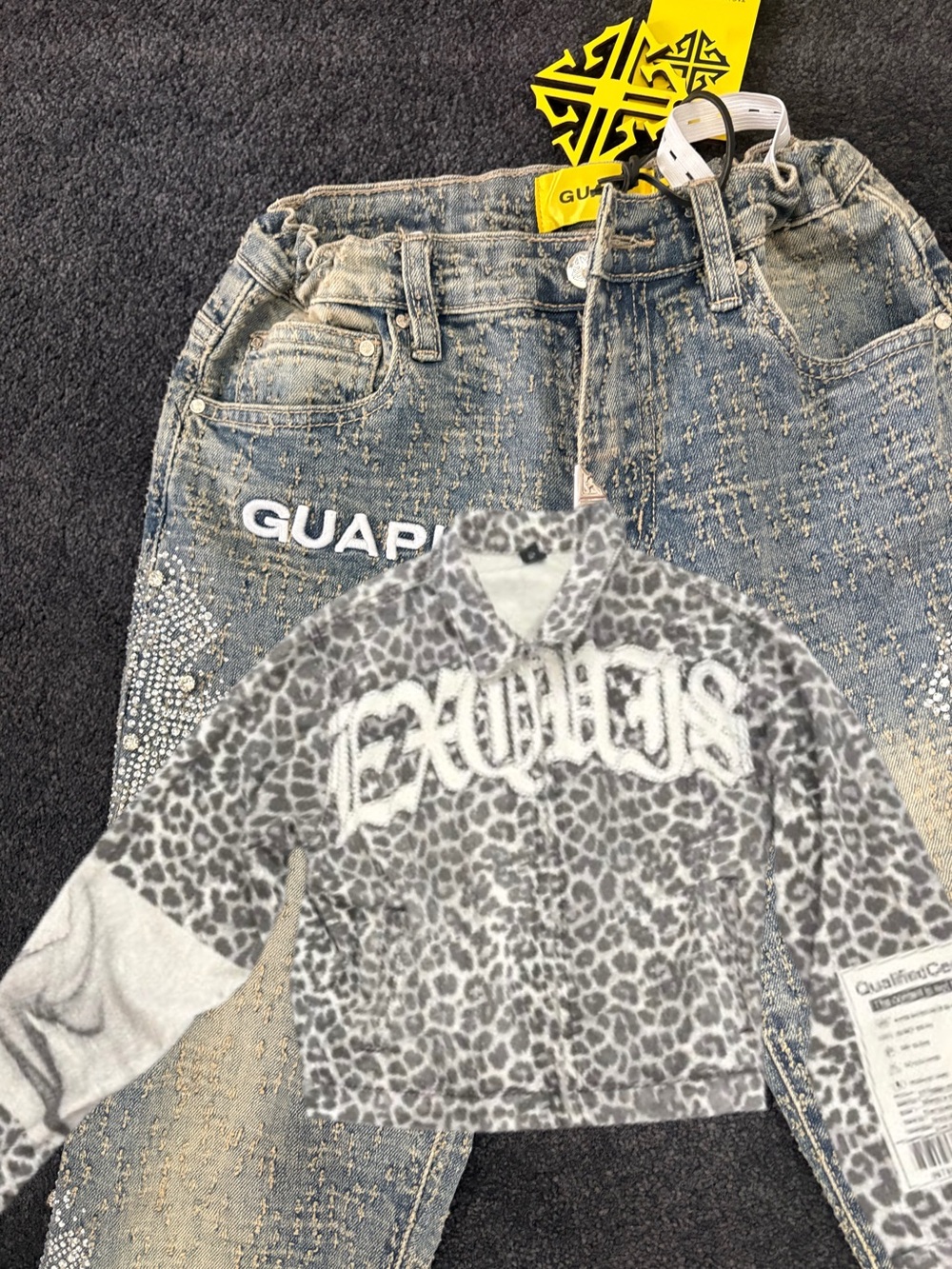 ROMWE Gray Leopard Print Cardigan+GUAPI Designer Pants - Picture 2 of 16